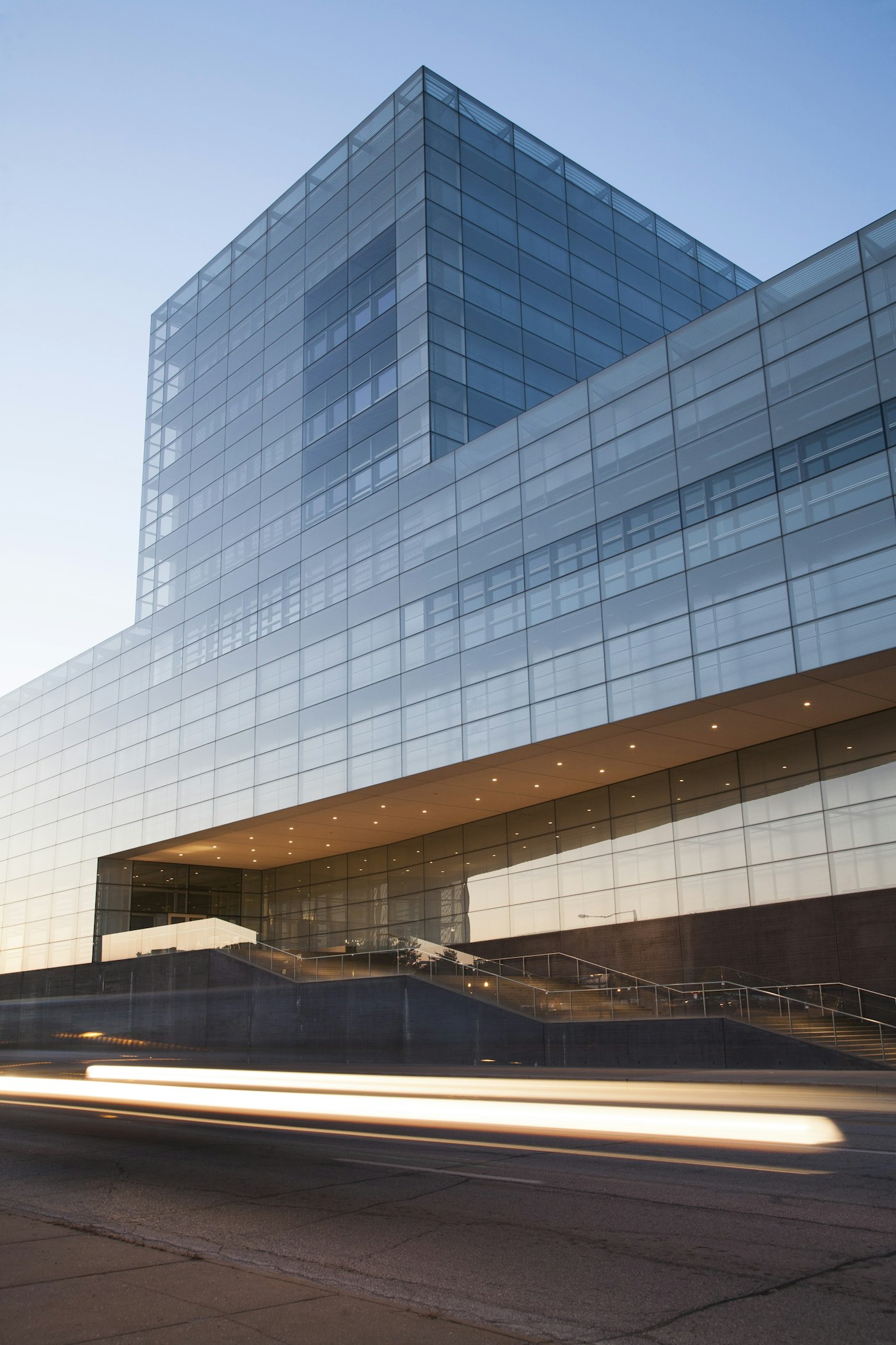 Grade-A Office Space for Rent building at dusk