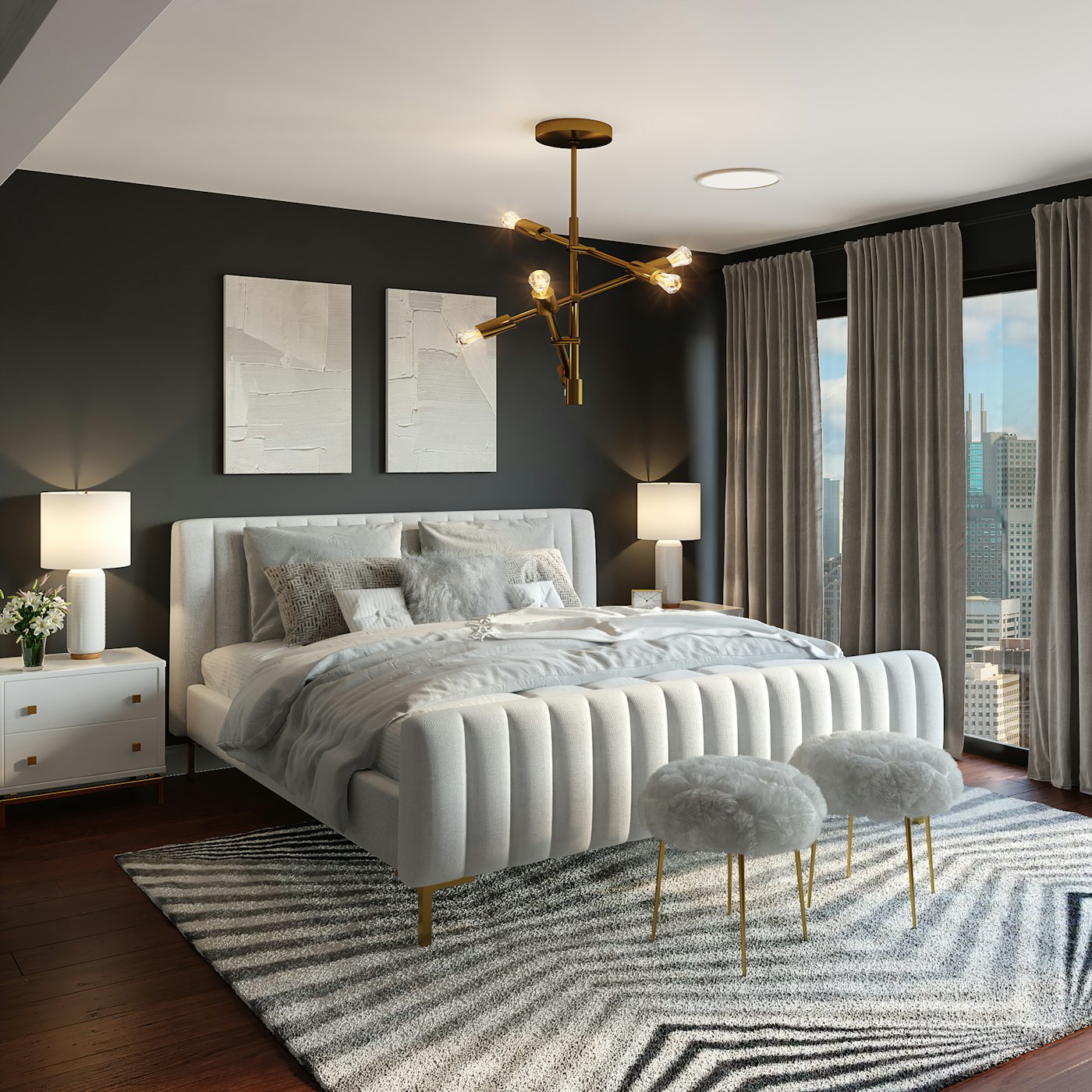 Luxury 3BHK Sea-Breeze Apartment master bedroom
